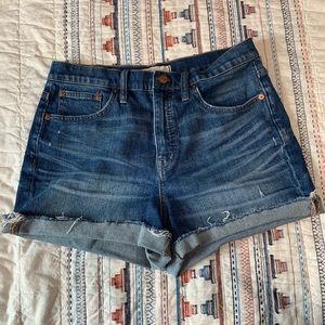 Madewell high rise jean shorts